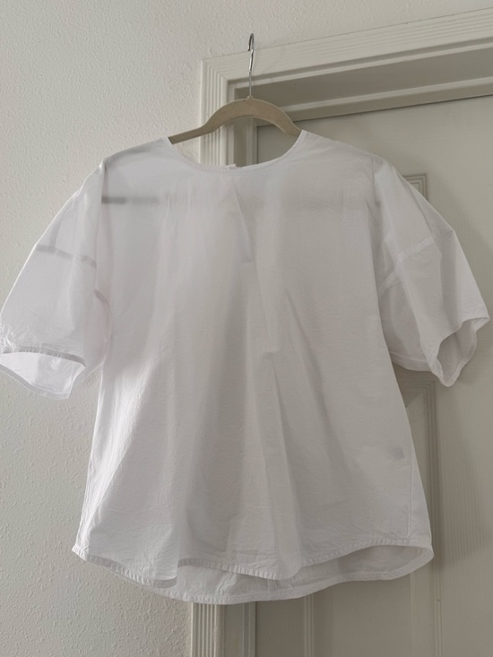 Muji Tops - Muji Women’s Modern White Short-Sleeve Minimal Blouse/Tee